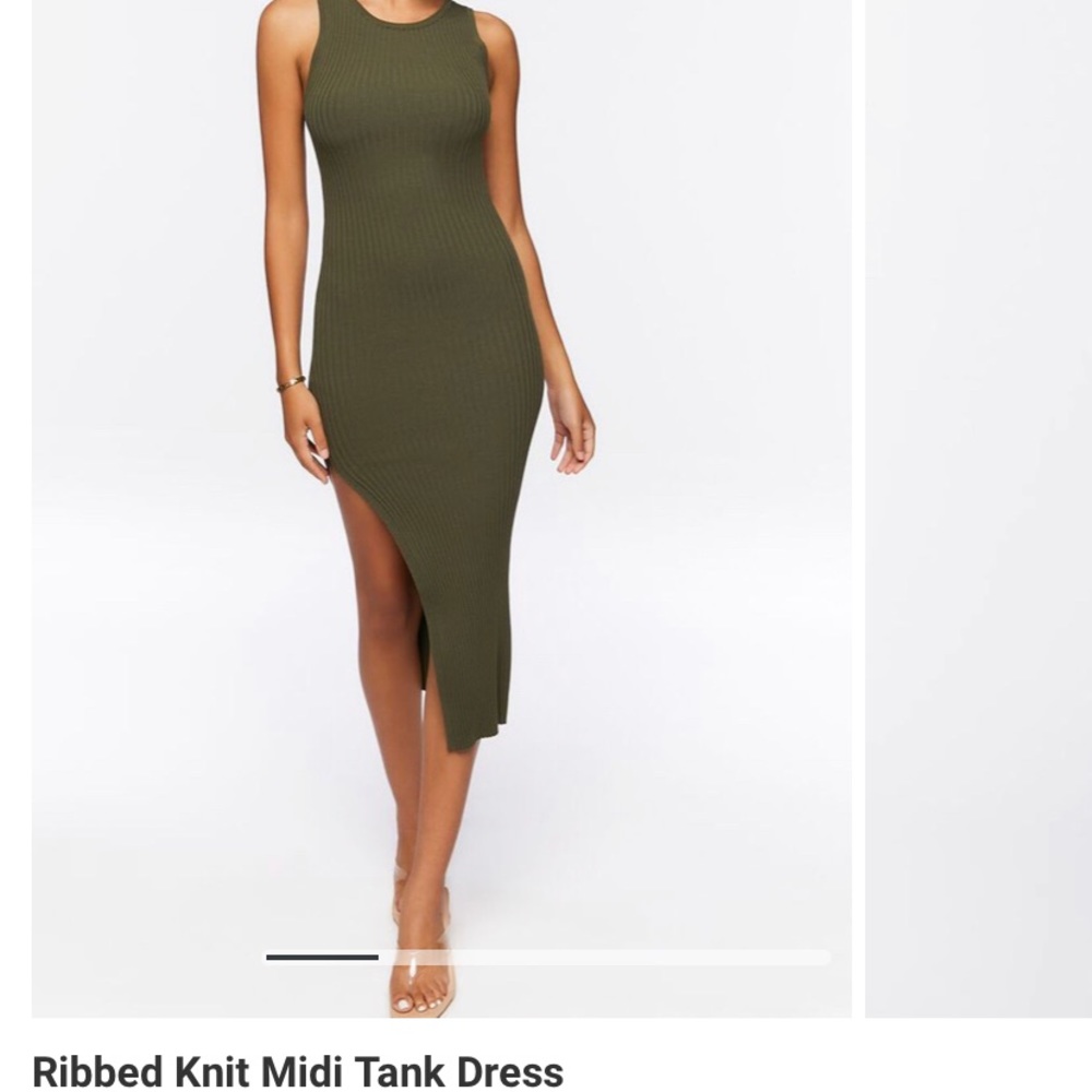 Forever 21 Olive Rib Midi Dress